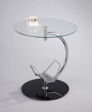 Stylish Round Glass Magazine End Table - STS019 | 